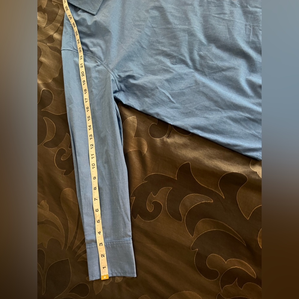 NWT Casa Cabana Solid Blue Cotton Blend Men's Button-Up Casual Long Slv Shirt XL - Picture 6 of 12